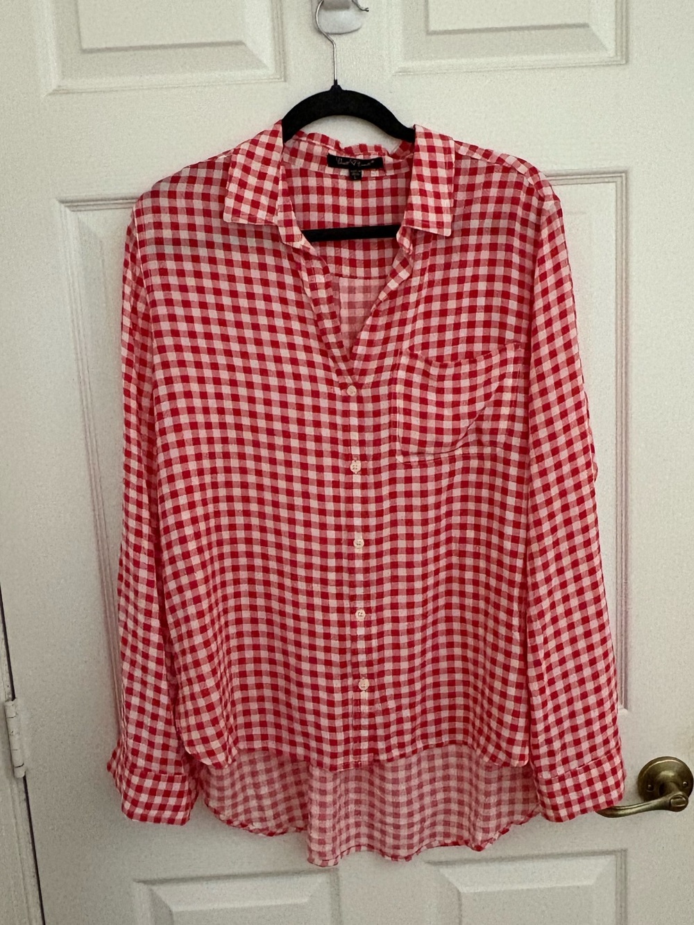 Velvet Heart Red Gingham Button-Down Shirt